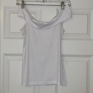 White shoulder top